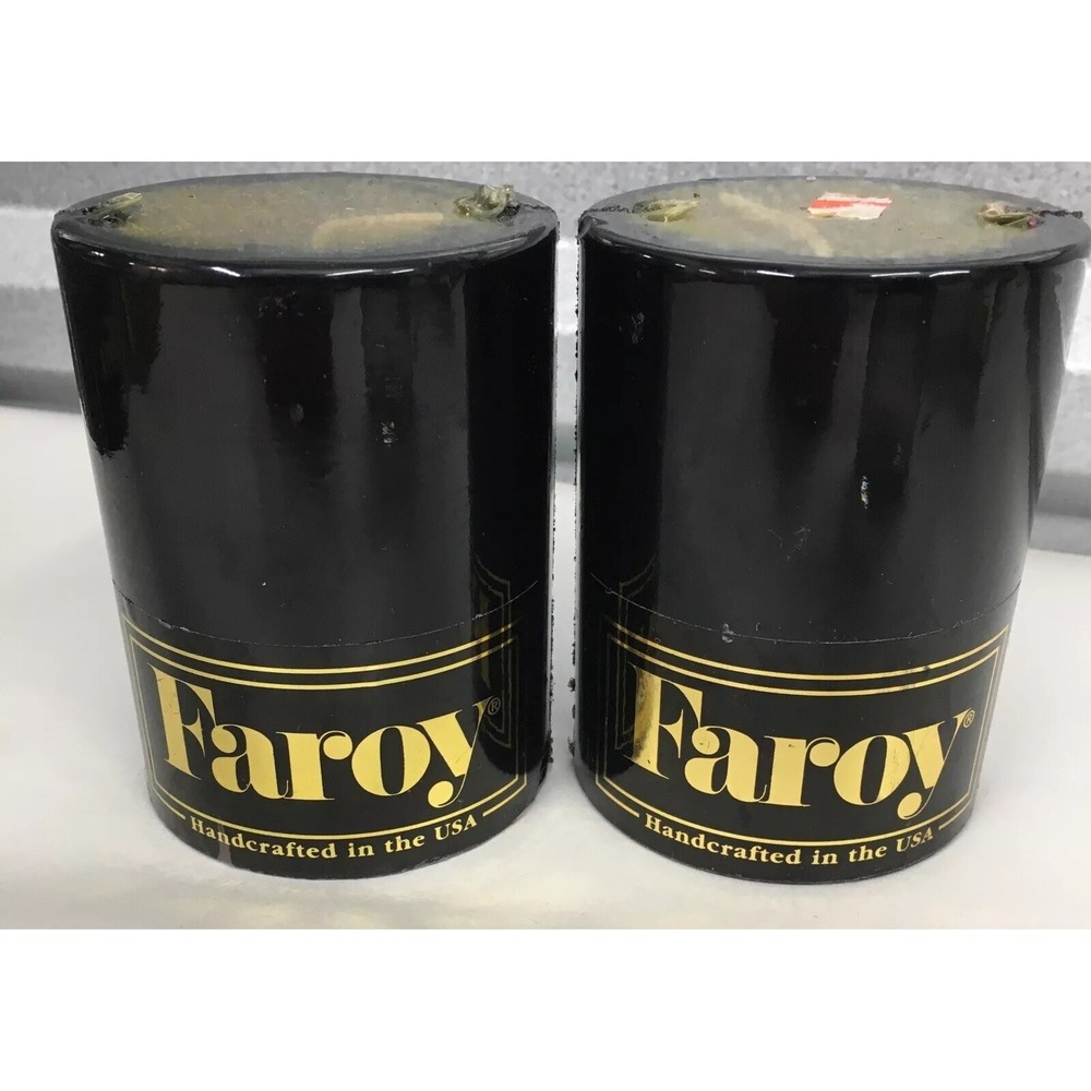 Vintage Faroy Pillar Single Wick Candles Black Halloween Decor Wicca MCM 4"